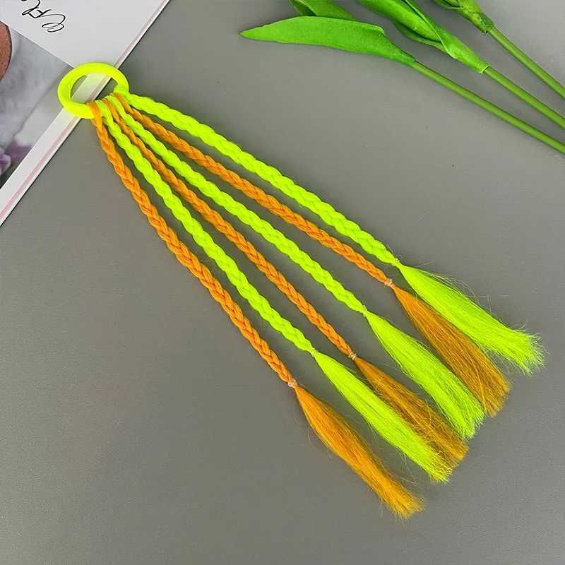 1PCS New Girls Colored Dirty Braids Wigs Ponytail Headbands detail view 1