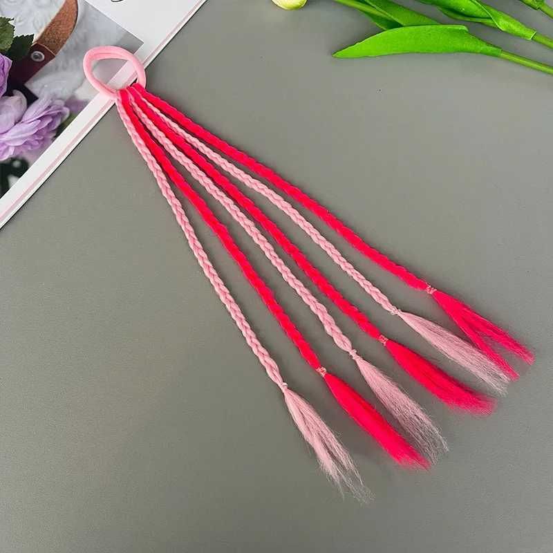 1PCS New Girls Colored Dirty Braids Wigs Ponytail Headbands detail view 3