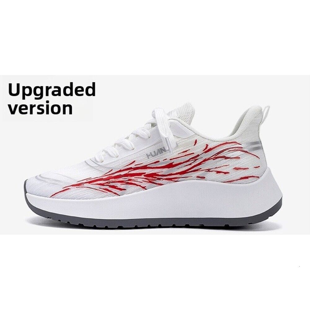 Mens Fashion Red Flame Pattern Sneakers Breathable Mesh Lightweight Sole Casual Running Shoes For Streetwear And Outdoor_voghion.com