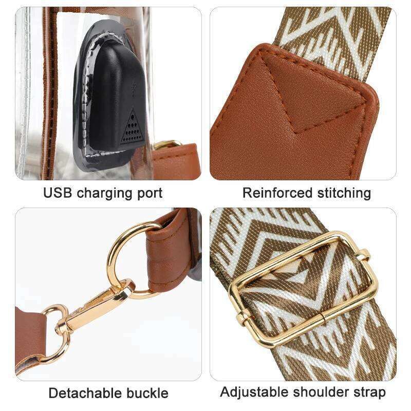 TINYAT Waterproof Clear PVC Crossbody For Women Men 4 TINYAT Waterproof Clear PVC Crossbody For Women Men - Image 4