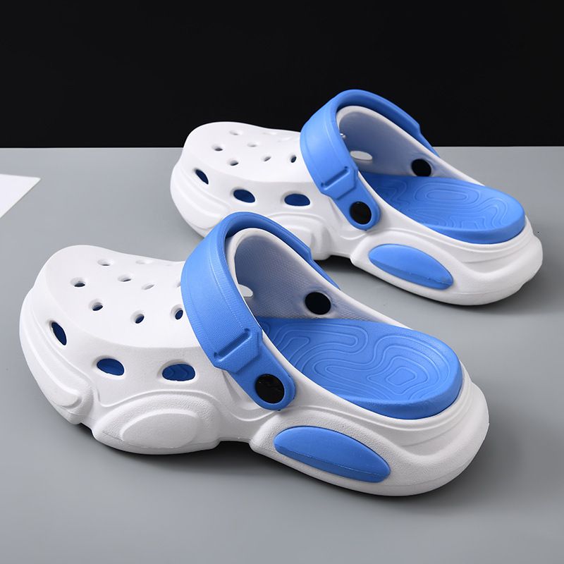 Zoccoli unisex con plateau, design classico traforato e soletta imbottita morbida, ideali per l'uso quotidiano e le uscite casual._voghion.com
