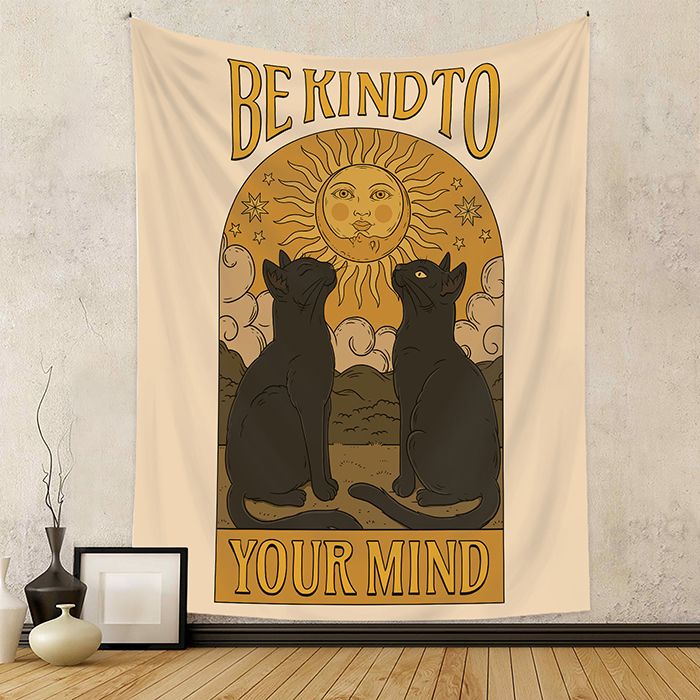 Psychedelic Witchcraft Tarot Cat Tapestry Wall... - Image 3