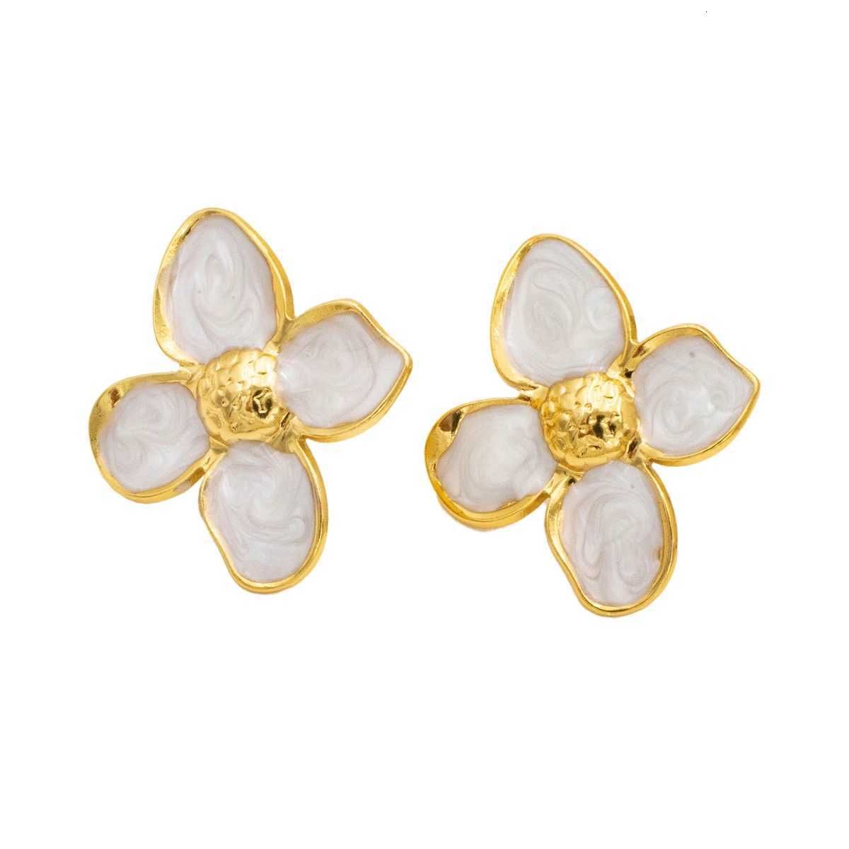 2025 New Hypoallergenic Floral Stainless Steel Stud Earrings Boho Design Everyday Light Luxury Jewelry Gift For_voghion.com
