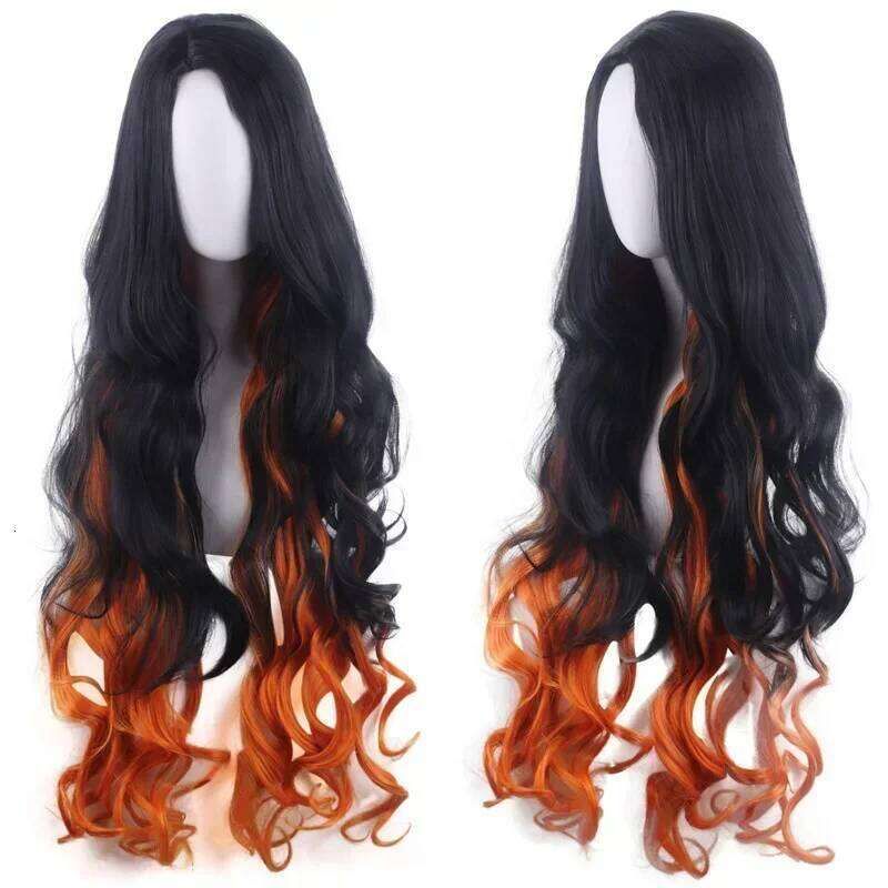 Anime character Nezuko cosplay kimono wig women's Halloween party detail view 5