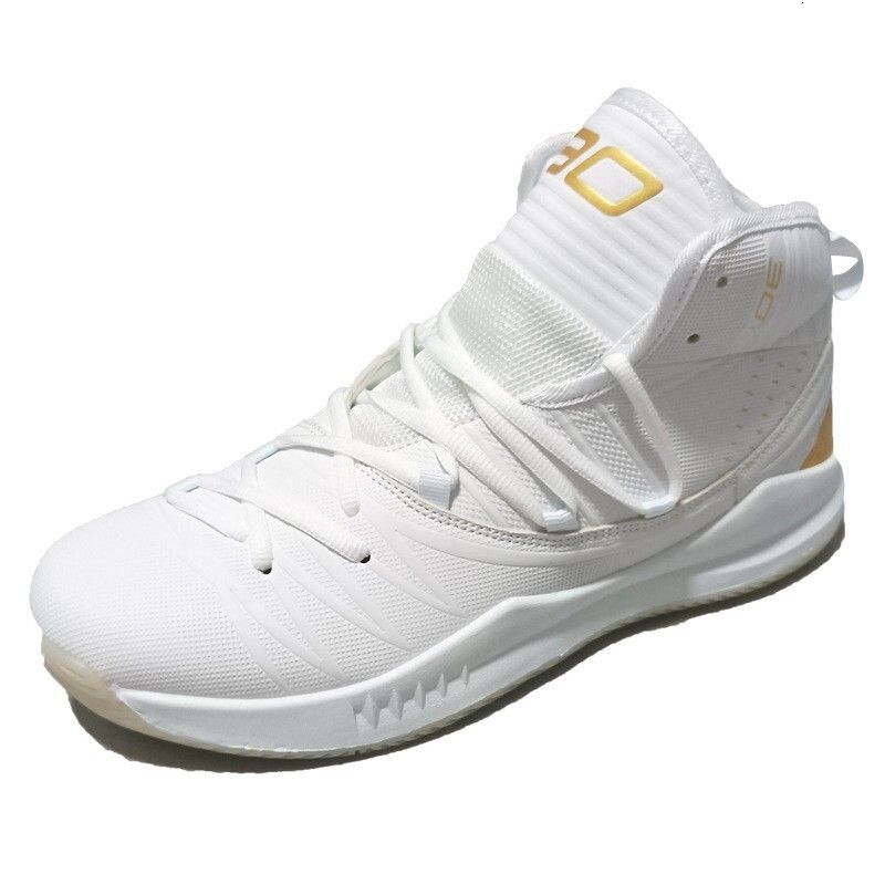 Men's High Top Basketball Sneakers Breathable Knit Upper Shock Absorbing Cushioning Anti Slip Sports Trainers_vogvips.com
