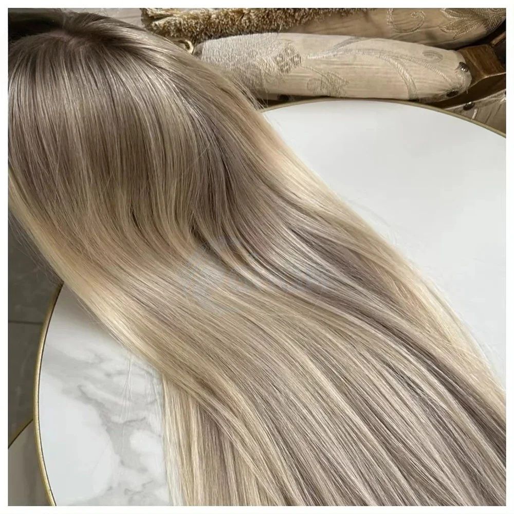 Ash Blonde Straight Lace Front Wig view 3