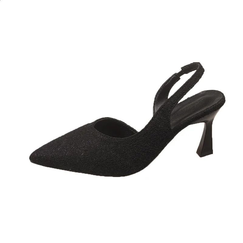 Summer Pointed Toe Stiletto Hollow With Skirt High Heels Baotou Shallow Mouth One Strap Non Slip Temperament Sandals_voghion.com