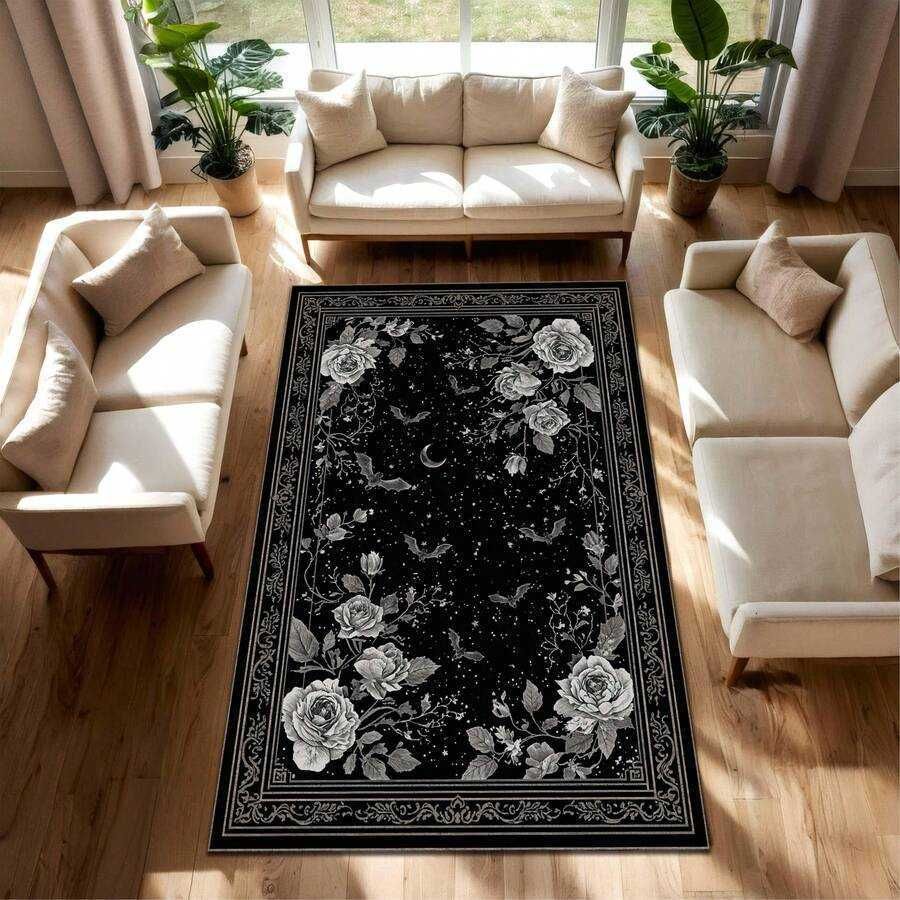 With Floral Rug Pink Snake Botanical Vines And Dark 2 With Floral Rug Pink Snake Botanical Vines And Dark - Image 2