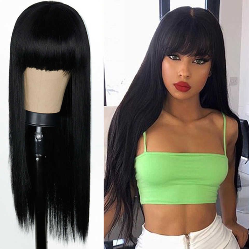 American Overseas u0026 TikTok European Wigs Air-Layered Bangs Long