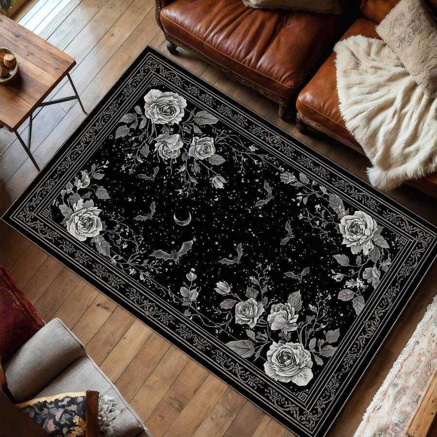 With Floral Rug Pink Snake Botanical Vines And Dark 3 With Floral Rug Pink Snake Botanical Vines And Dark - Image 3