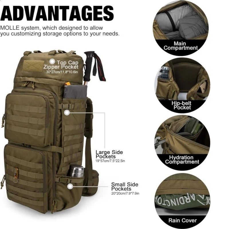 Large Capacity 75L Outdoor Hiking Travel Bag Unisex. 3 Large Capacity 75L Outdoor Hiking Travel Bag Unisex. - Image 3
