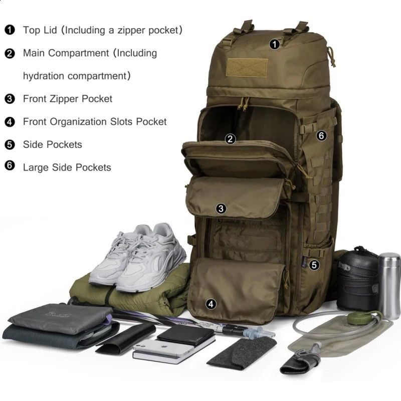 Large Capacity 75L Outdoor Hiking Travel Bag Unisex. 5 Large Capacity 75L Outdoor Hiking Travel Bag Unisex. - Image 5