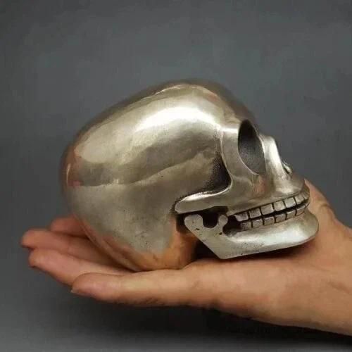 Collectible Old Handwork Tibet Silver Bonelike Skull.. - Image 2