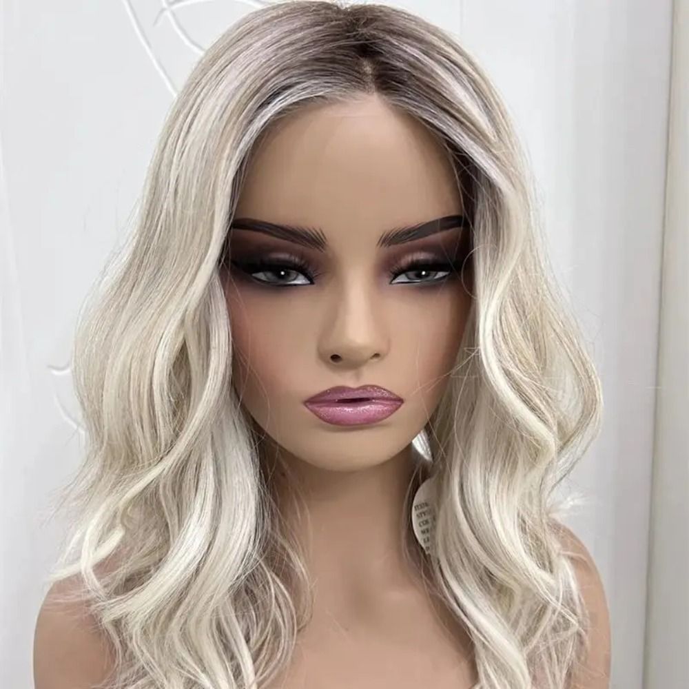Woman Wigs Ombre Ash Platinum Blonde Wigs HD Lace Front
