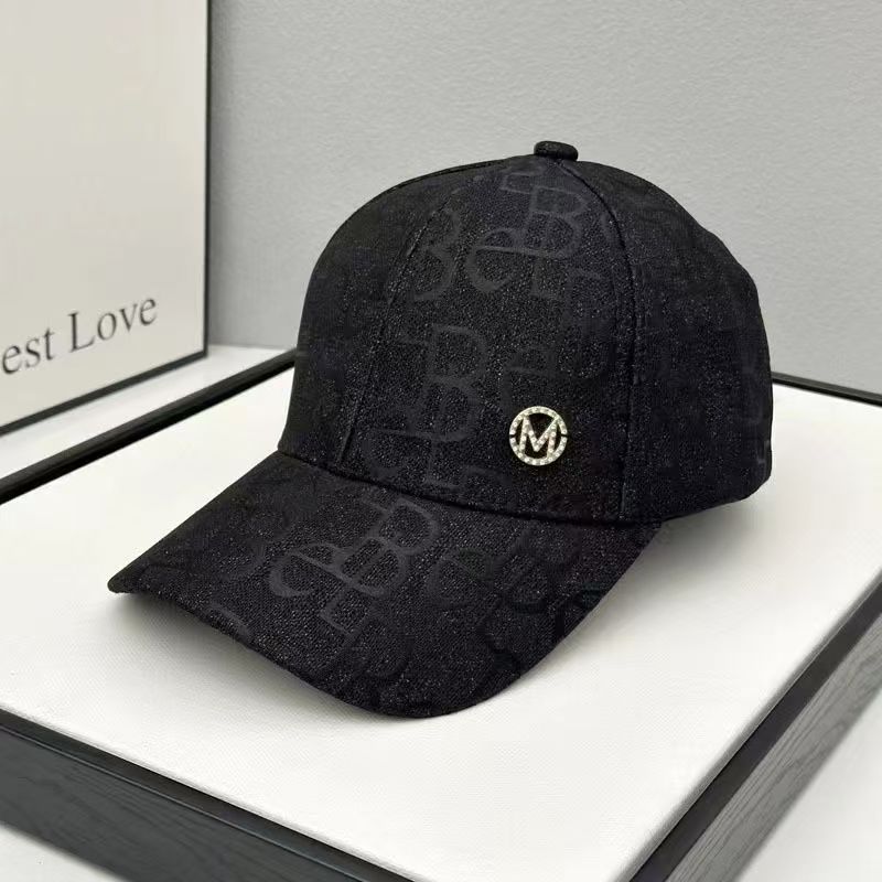 Luxury Adjustable Baseball High Quality Fit Hat Fashionable Fedora Crystal Letter Stripe_voghion.com
