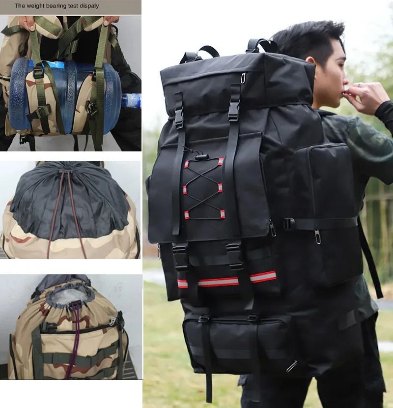 130L Hiking Backpack For Men Large Travel Rucksack 2 130L Hiking Backpack For Men Large Travel Rucksack - Image 2