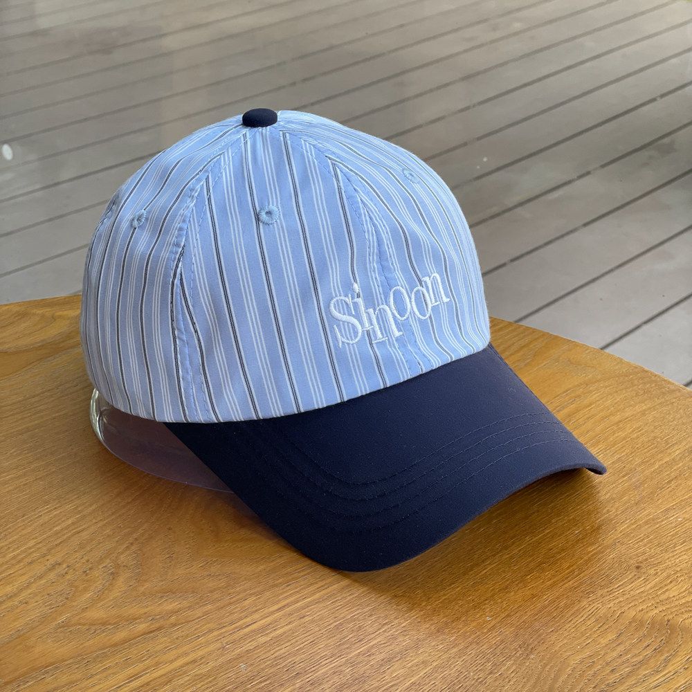 Embroidered Letter Striped Color Blocked Baseball Women Wide Brimmed Daily Commuting Duckbill Cap For Men_voghion.com