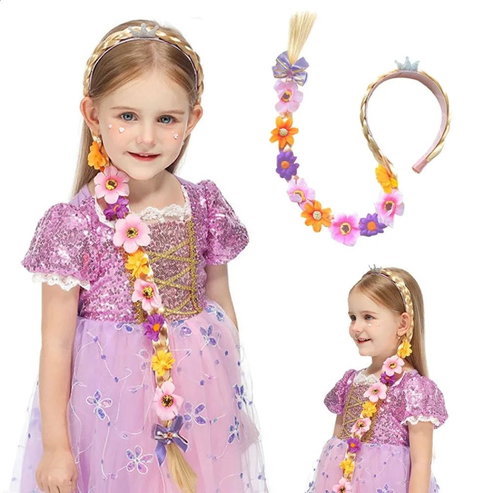 Girls Princess Flowers Headband Flower Fary Dress Up Weaving