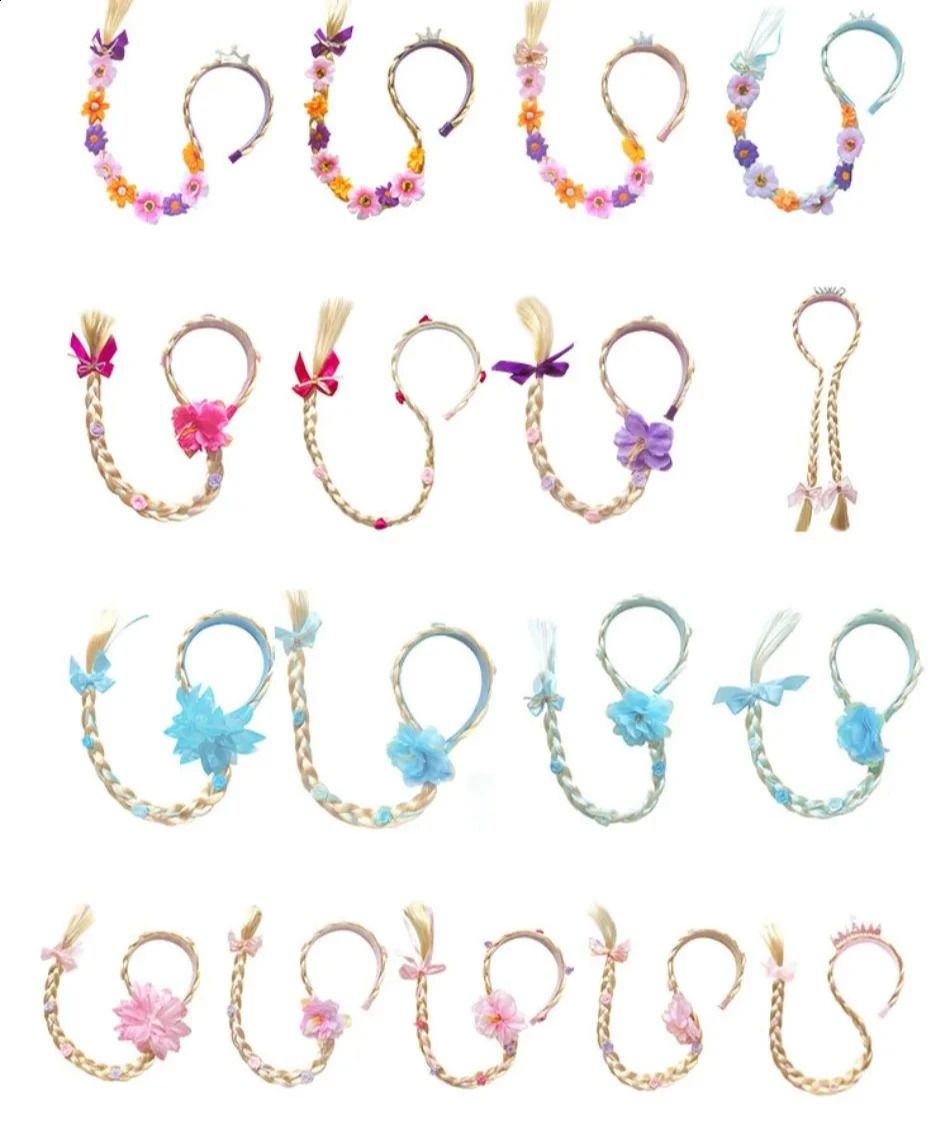 Girls Princess Flowers Headband Flower Fary Dress Up Weaving detail view 3