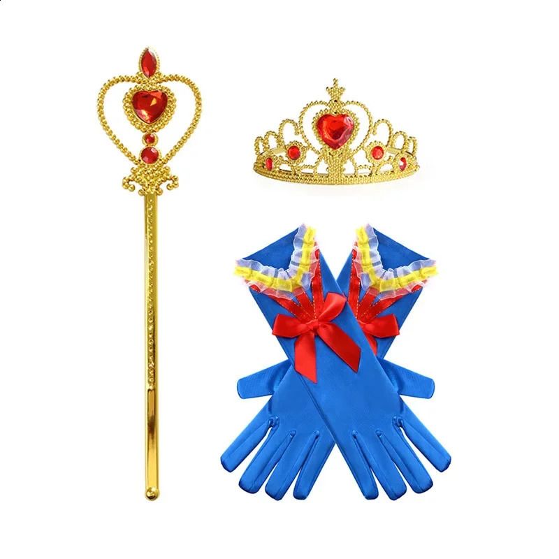 Kids Crown Magic Wand Necklace Wig Headdress Set Girls detail view 2