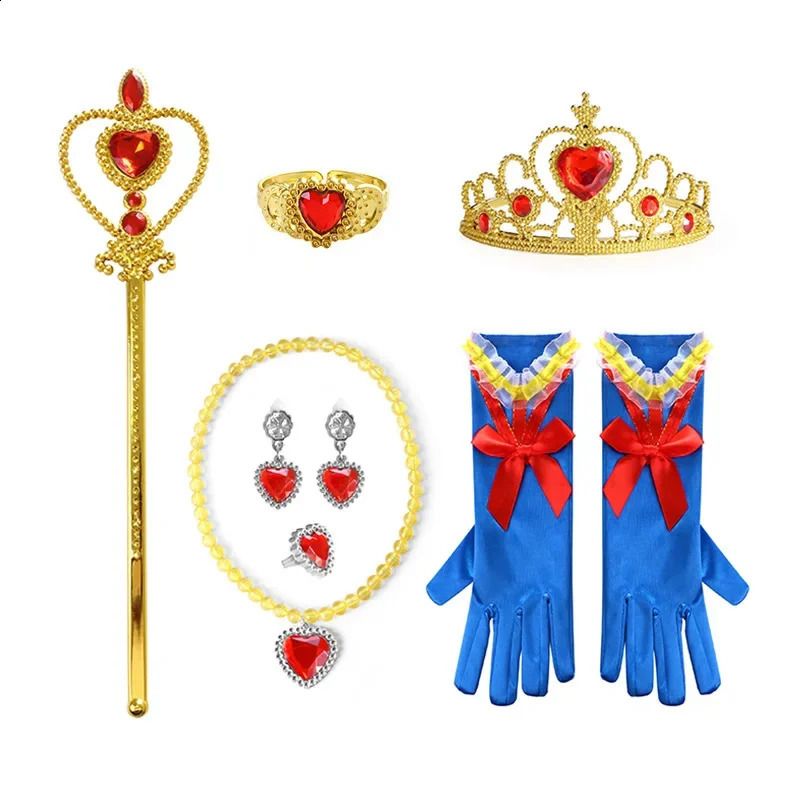 Kids Crown Magic Wand Necklace Wig Headdress Set Girls view 3