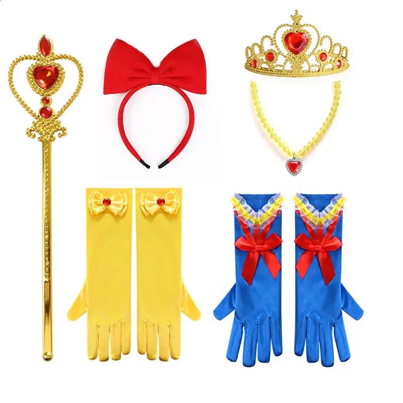Kids Crown Magic Wand Necklace Wig Headdress Set Girls detail view 1