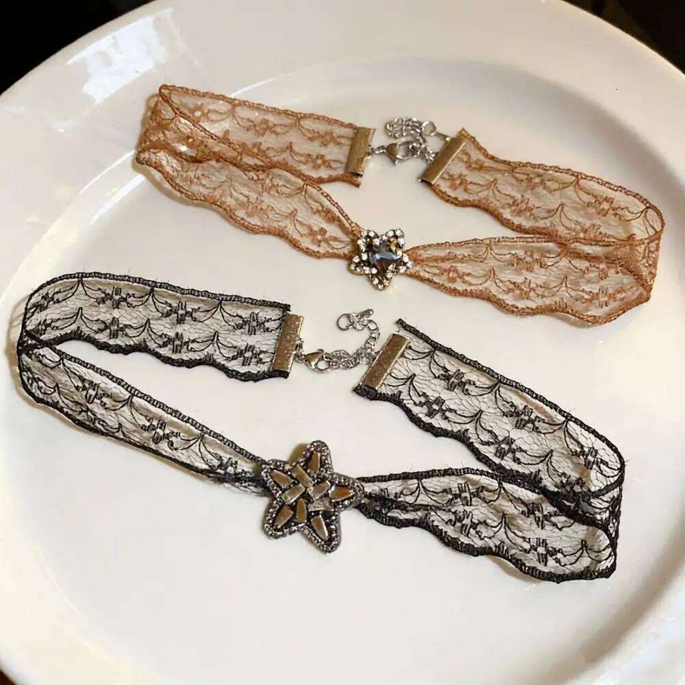 Romantic Vintage Lace Gothic Necklace With Pentagram.. - Image 4