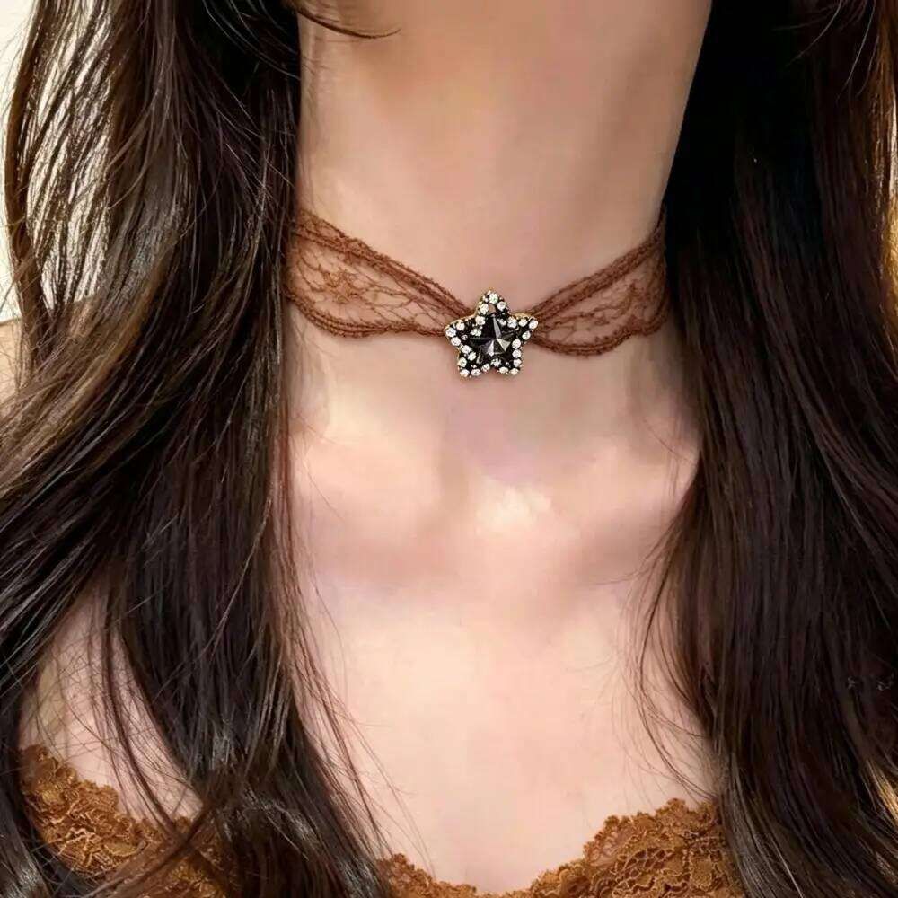 Romantic Vintage Lace Gothic Necklace With Pentagram.. - Image 2