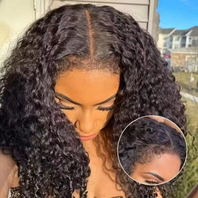 Kinky Curly 13x6 HD Lace Frontal Wig 4C Edges Curly view 3