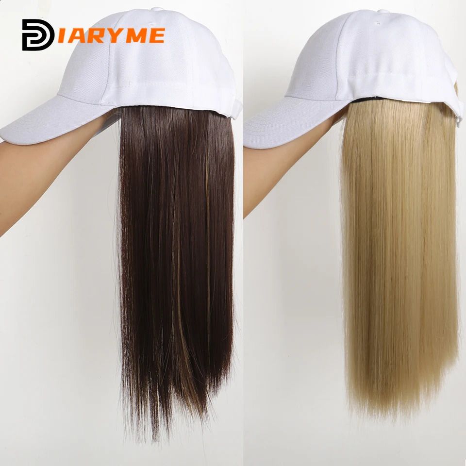 Black Cap Style Straight Baseball Wig detail view 1