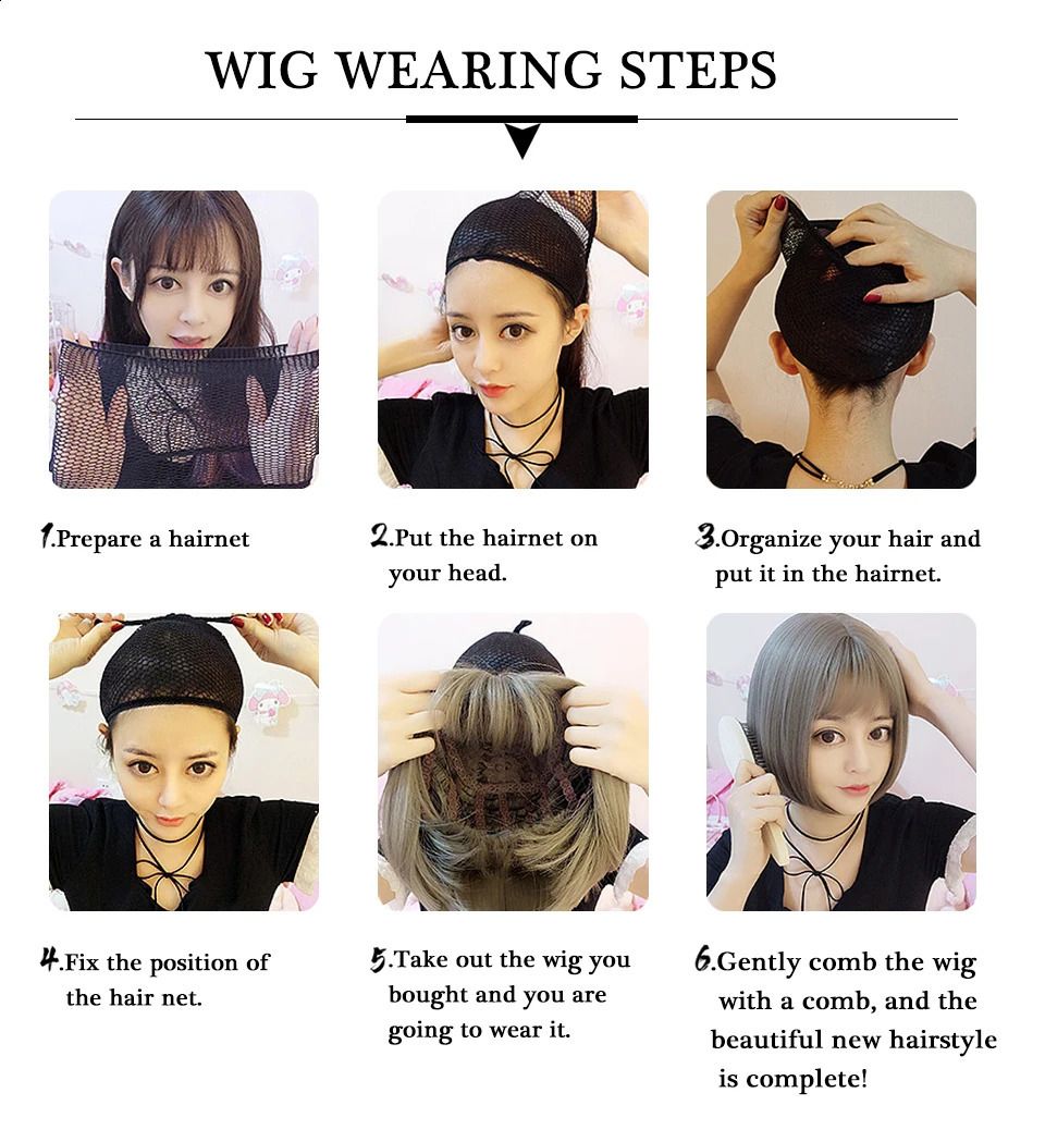 Black Cap Style Straight Baseball Wig detail view 4