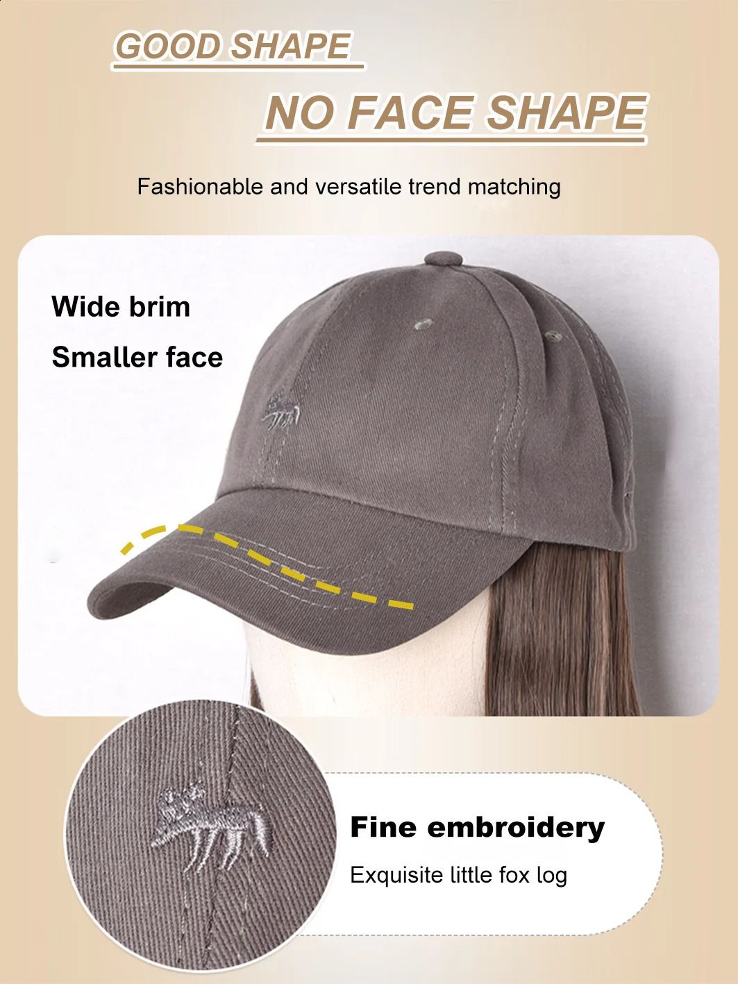 Synthetic12/16/18Inch 2024 2024 Duckweave Cap Straight Hair Inward detail view 2