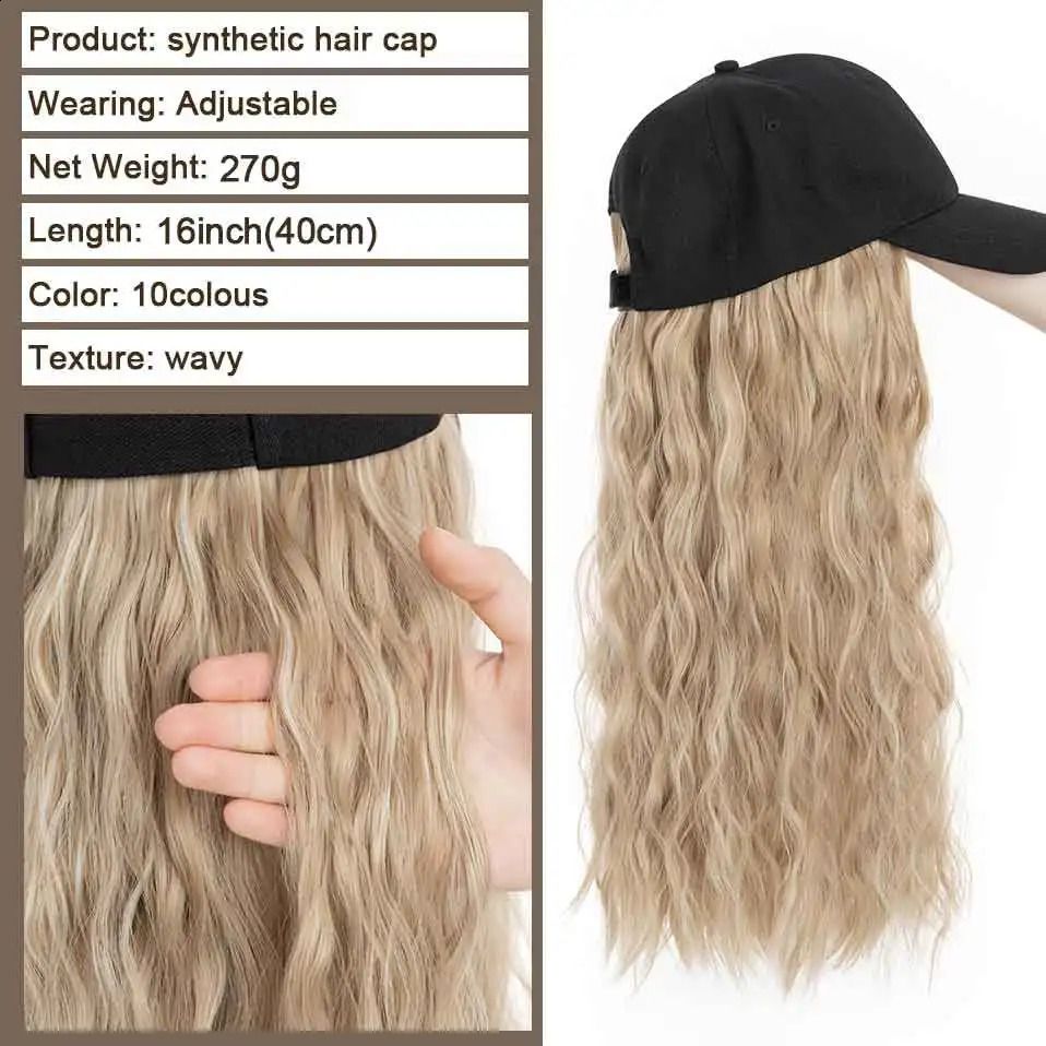 Cap Style Build Curly Baseball Wig view 3