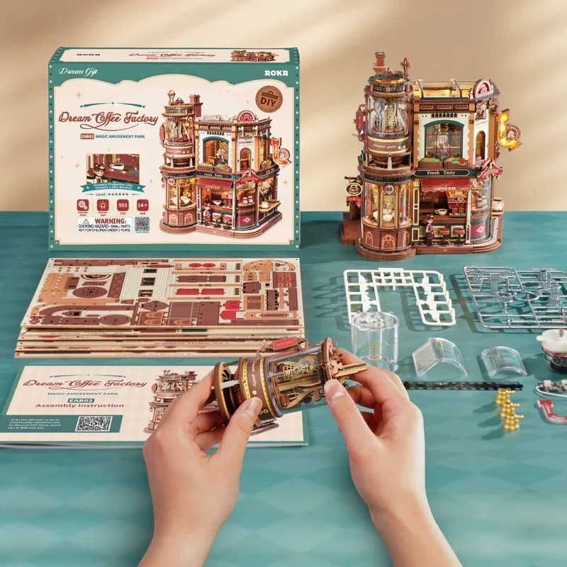 ROKR Dream Coffee Factory 3D Wooden Puzzle Music Box... From Yushun_north1, &Price; | DHgate.Com - Image 5