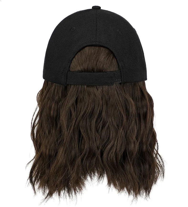 Fashion Hat Hair Medium Long Ladies Curly Wigs Hats Connected detail view 5