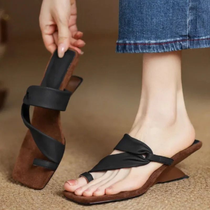 High Heels Women Elegant Slippers Fashion Clip Toe Sandals Pumps Heeled Shoes Summer Woman Slides Flip Flops 260602_vogvips.com