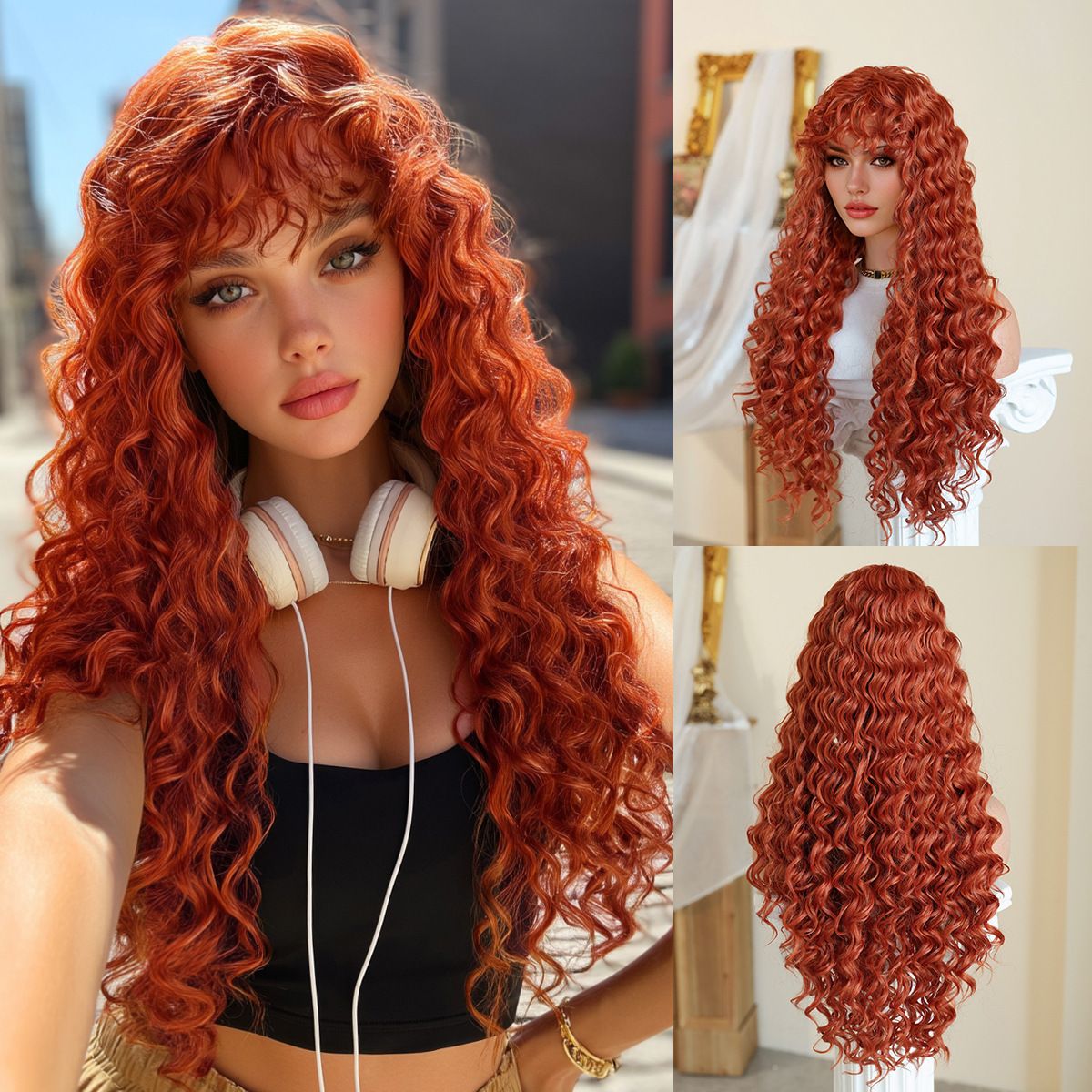 Synthetic Wig New Women's Wig Ladies' small curly wig Rose view 3