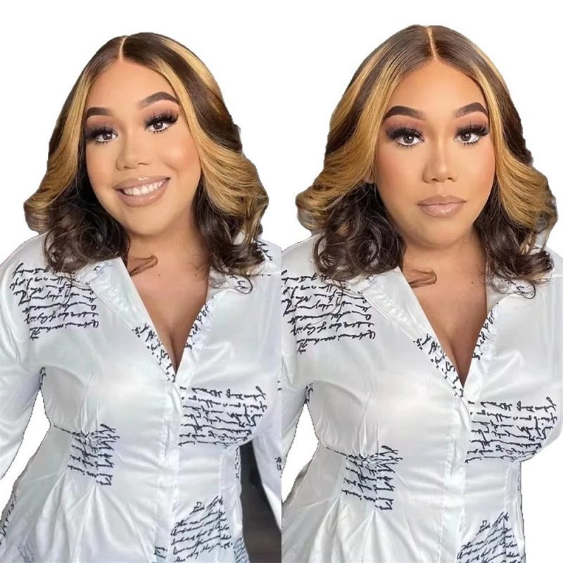 Body Wave Color Short Hair Gradient 13x4 Lace Forehead Wig detail view 6