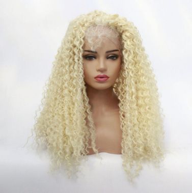 Synthetic Wig Fashionable lace lace small roll hand rolled wig detail view 3