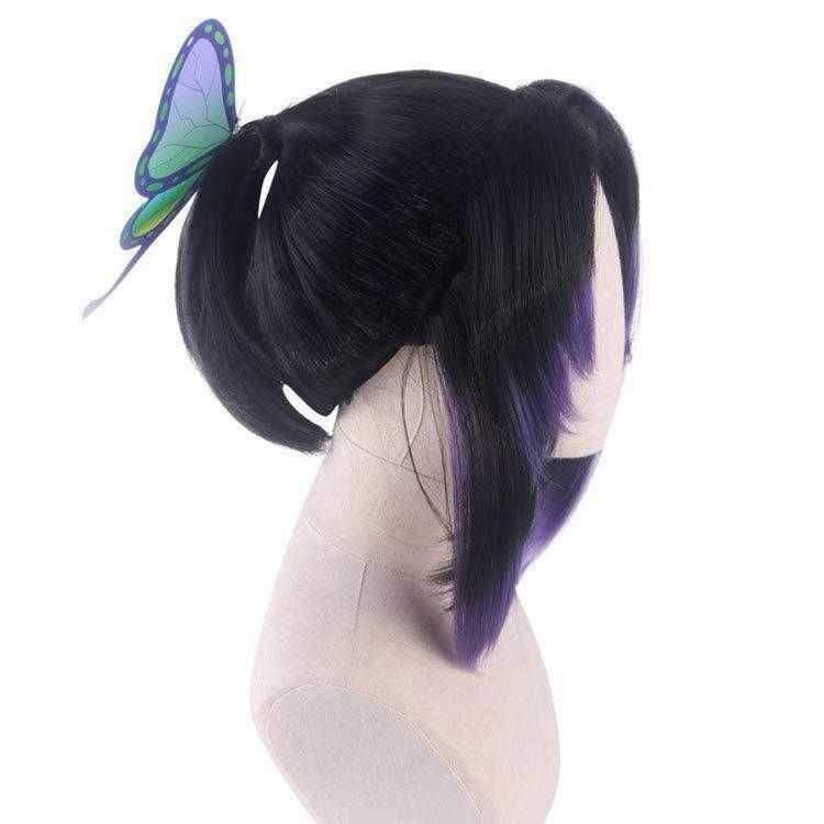 Demon Slayer Butterfly Ninja Cosplay Wig Black Purple Gradient view 2