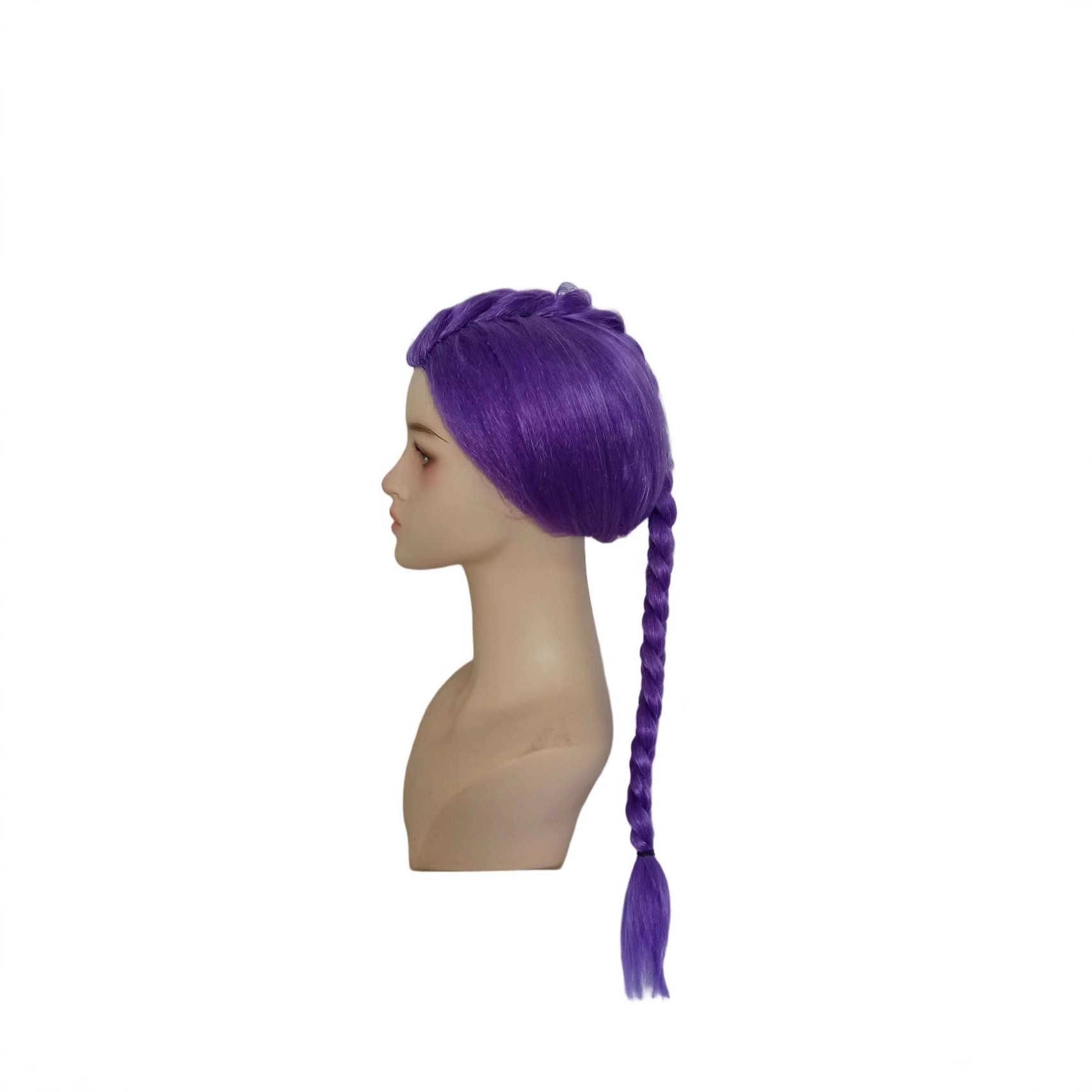 Skpop Demon Slayer Mira Cosplay Wig Rose Red Long detail view 5