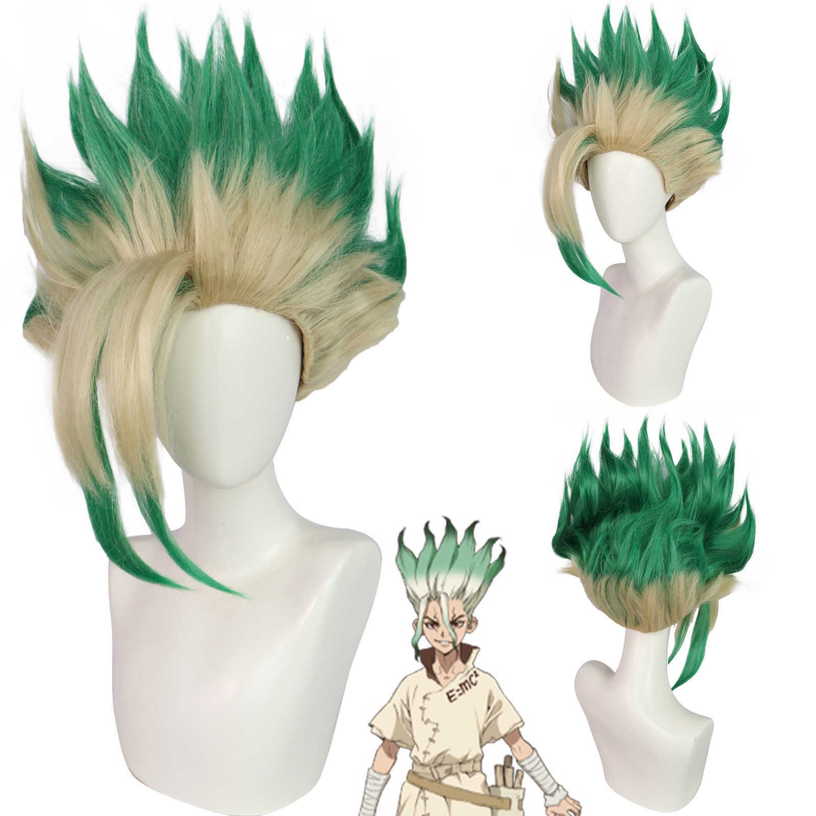 Manga DrSTONE Chitah Hashimoto Green Gradient Sky-high Short Hair