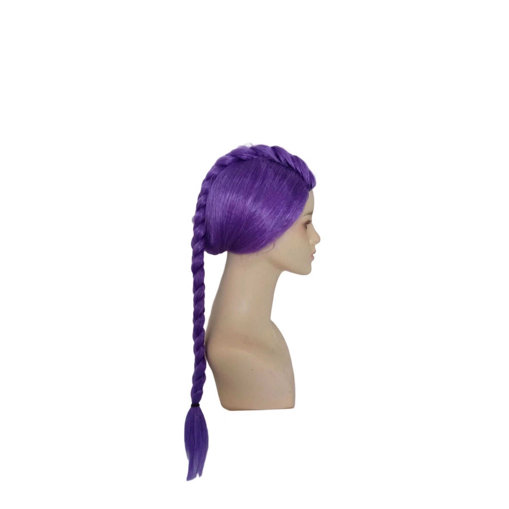 Skpop Demon Slayer Mira Cosplay Wig Rose Red Long detail view 3