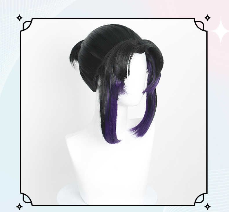 Demon Slayer Cosplay Wig Shinobu Kocho Cosplay Wig Short detail view 4