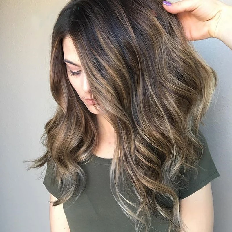 Glueless Long Body Wave Highlight brown Blonde Jewish Human Hair