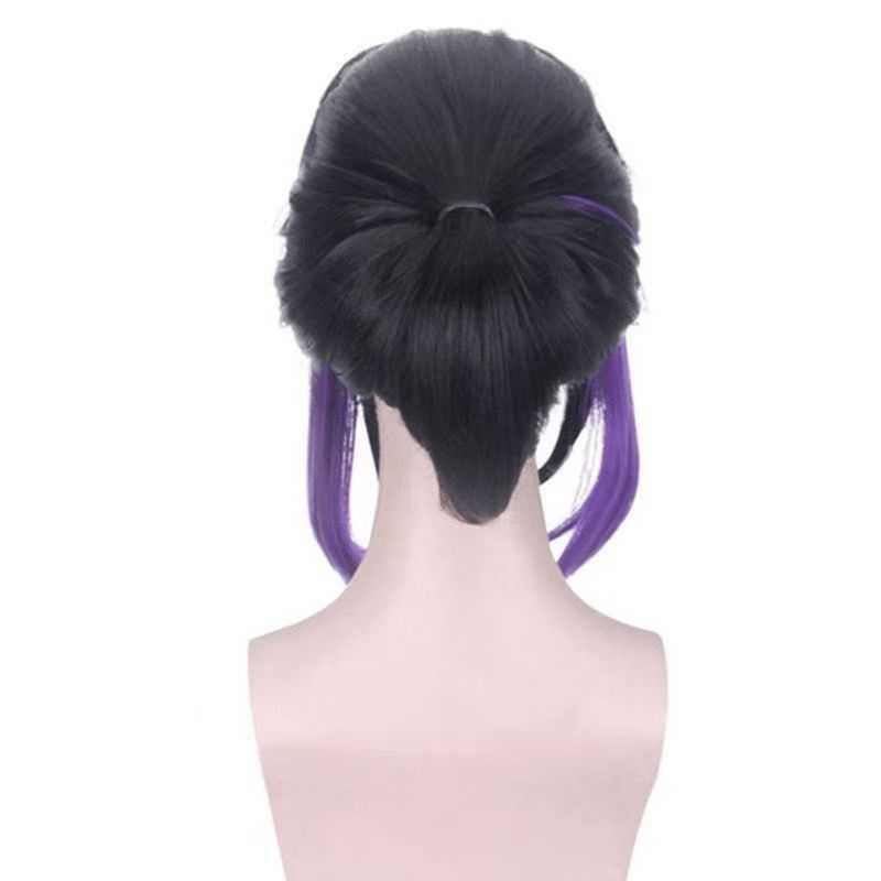 Demon Slayer Butterfly Ninja Cosplay Wig Black Purple Gradient view 3