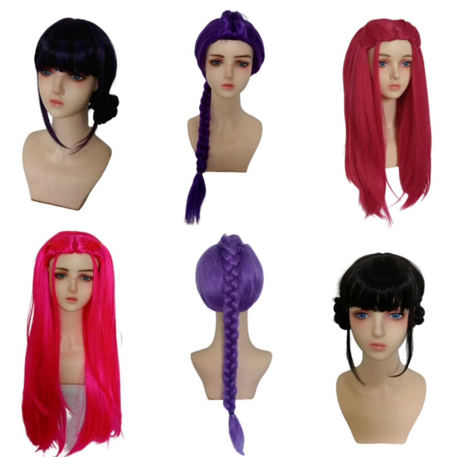 Skpop Demon Slayer Mira Cosplay Wig Rose Red Long