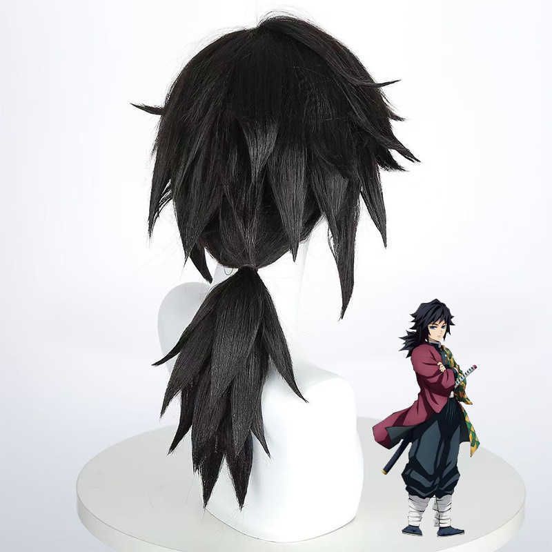 Demon Slayer Tomioka Giyuu COS High-Temperature Fiber Wig Water view 3