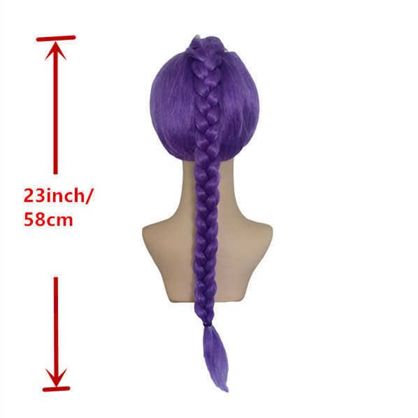 Skpop Demon Slayer Mira Cosplay Wig Rose Red Long detail view 1