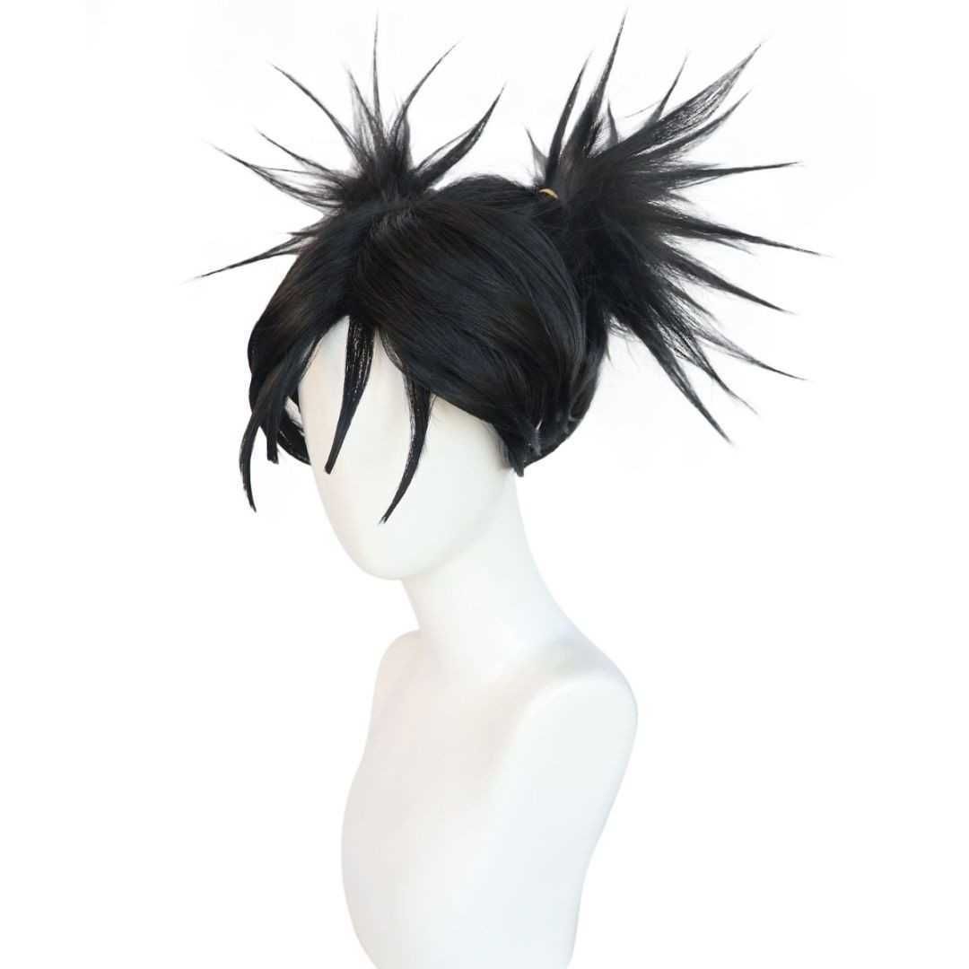 Mansen Jujutsu Kaisen cosplay wig with black explosive braided view 3
